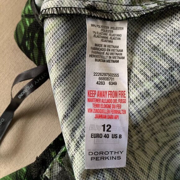 Dorothy Perkins Green Black Leaf Print Slim Trouser Dress Pants Resort Corpcore - Picture 11 of 16